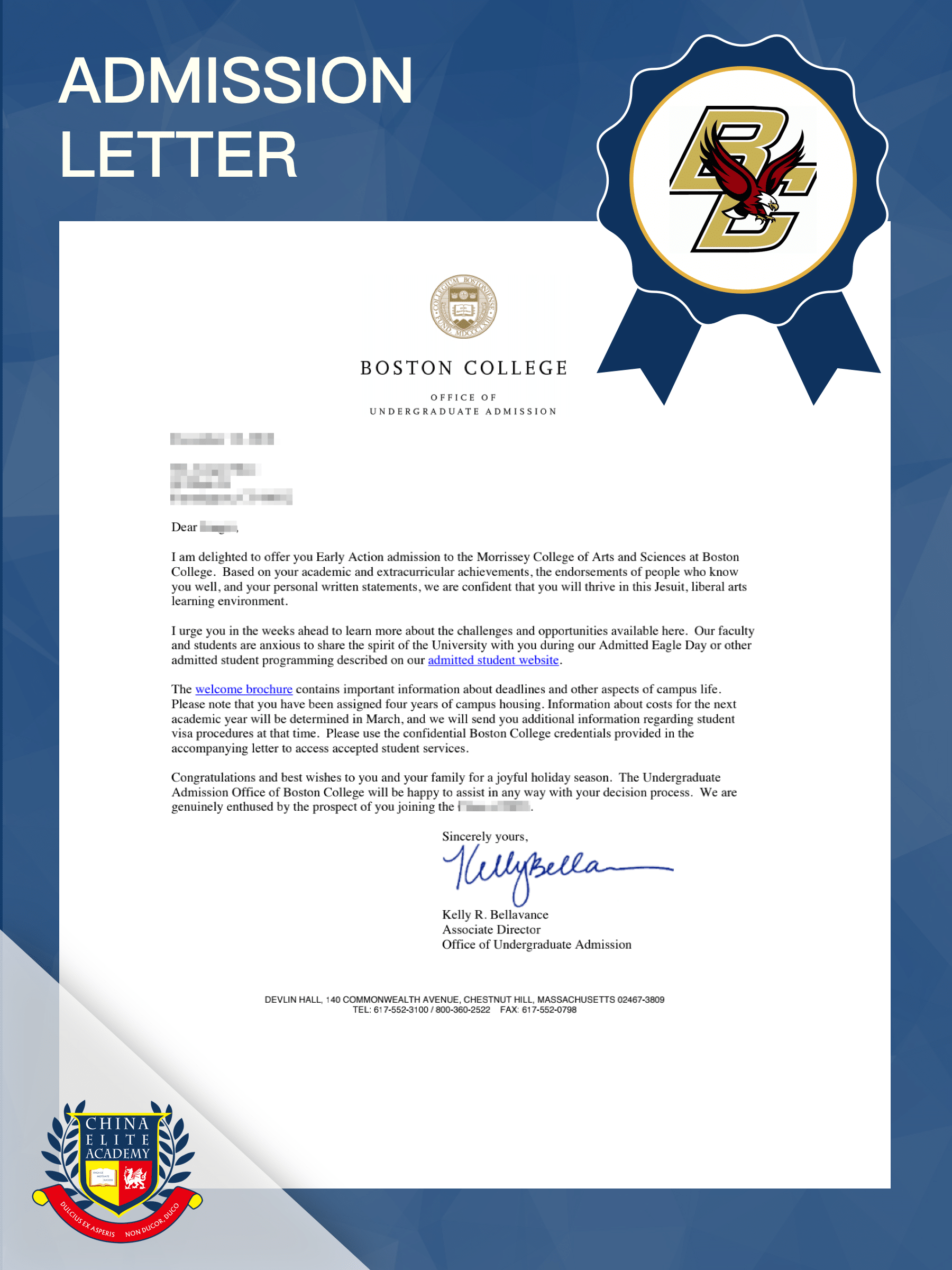 录取书-大学Boston College