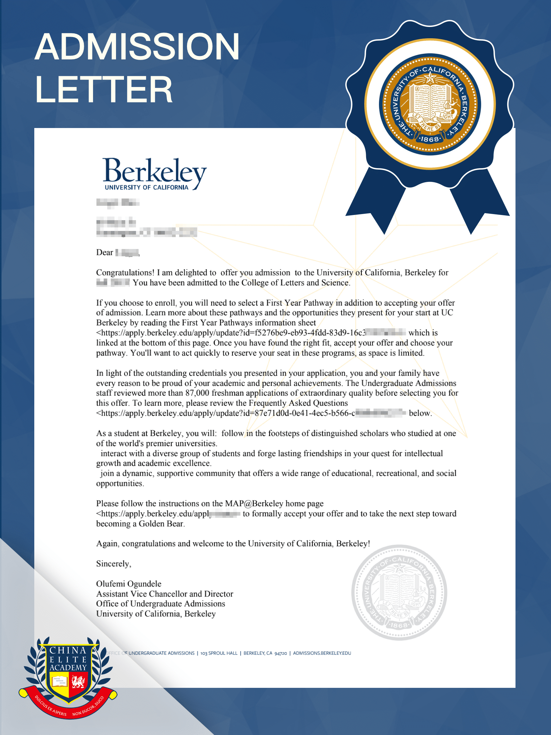 录取书-大学berkeley