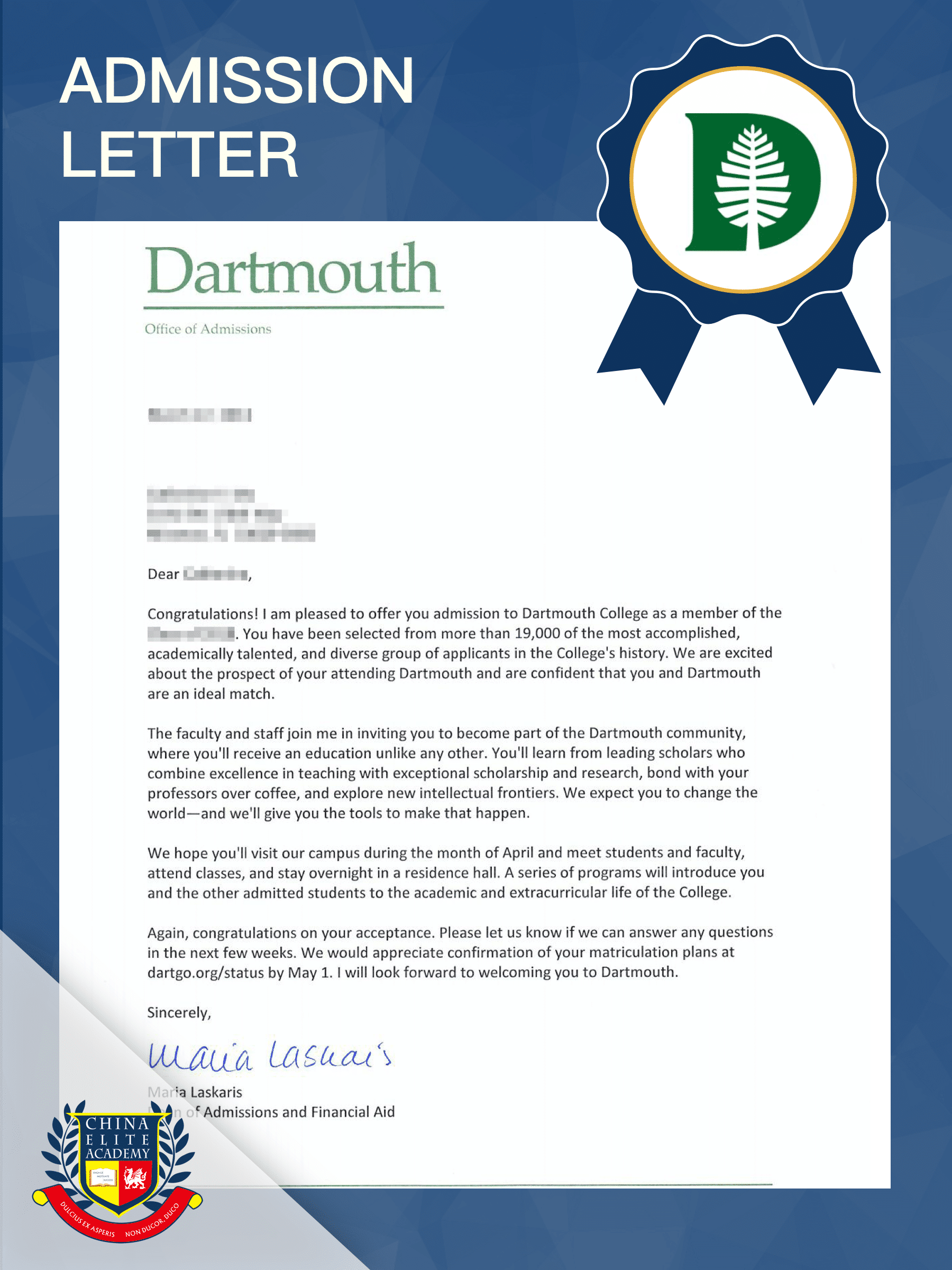 录取书-大学dartmouth